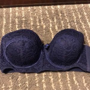 Adore Me navy blue long line strapless bra